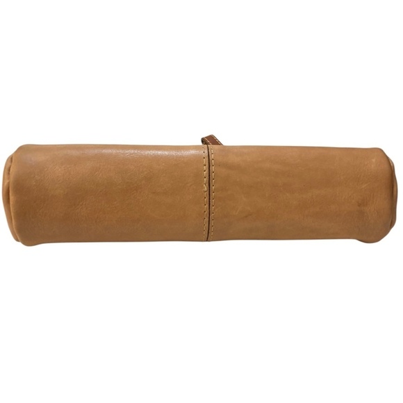 PATRICIA NASH Italian Leather Wristlet Pouch Zipper Tan Brown Rectangle - Picture 7 of 9